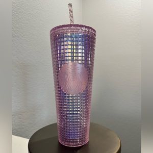 Starbucks Venti Tumbler in Pink Grid